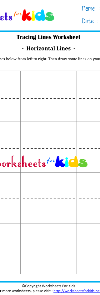 2. TRACING LINES – HORIZONTAL (1) – Worksheets For Kids